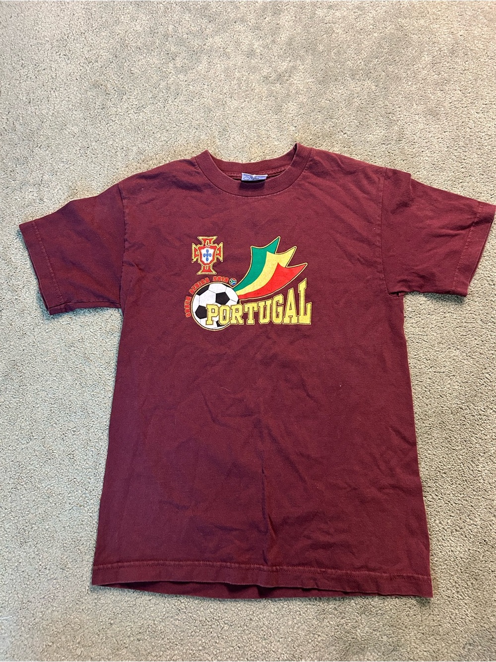 Vintage 2010 World Cup Portugal Soccer Football T Shirt Small